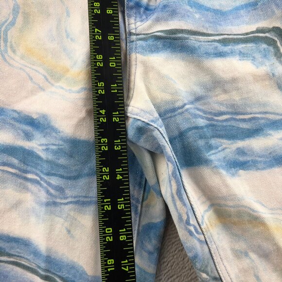 BDG Womens Jeans Size 32 Flare Leg Y2K Blue Marble Print Casual High Rise Hippie - Picture 7 of 16